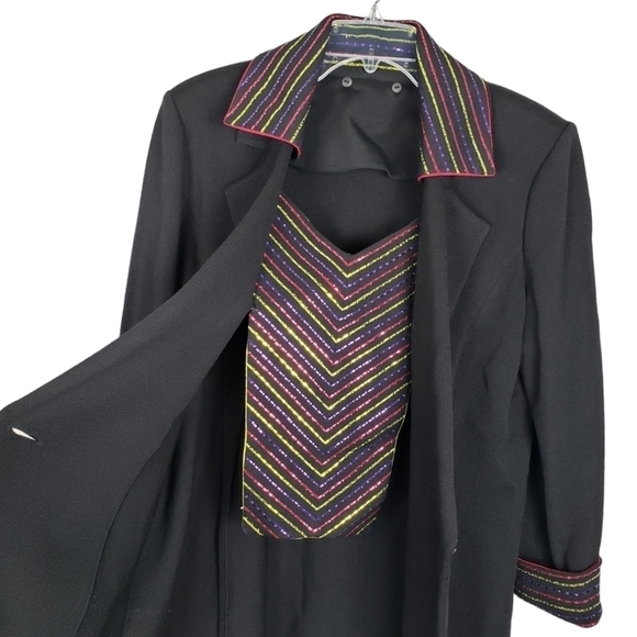 ST. JOHN Evening Marie Gray sequin knot jacket blazer interchangeable - Picture 3 of 13